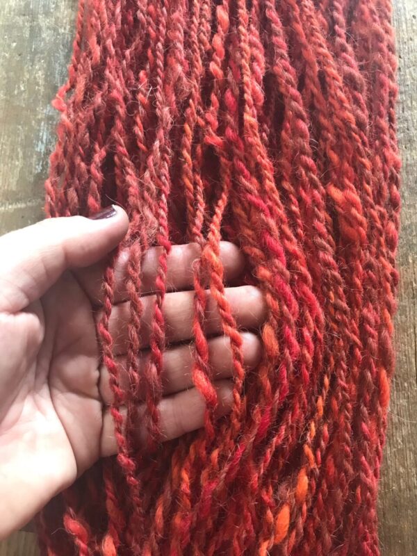Red Riding Hood  – handspun luxury yarn, 100 yards