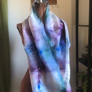 Delphinium hand dyed silk scarf