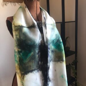 Post Modern hand dyed silk scarf