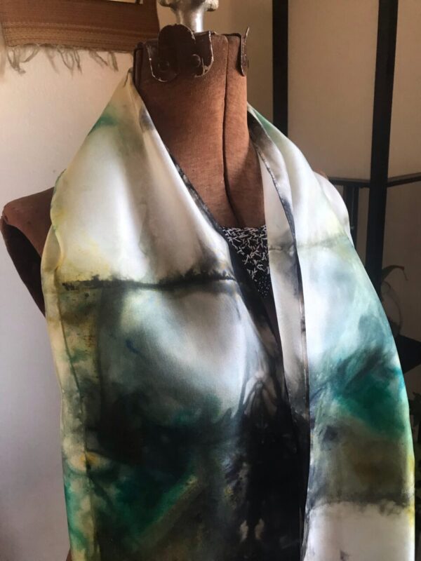 Post Modern hand dyed silk scarf