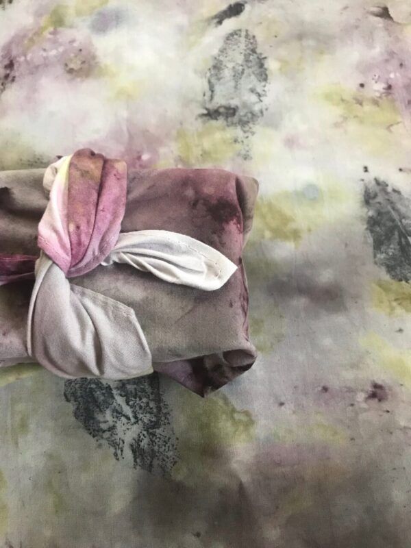 Tarot wrap – pink and green, naturally dyed