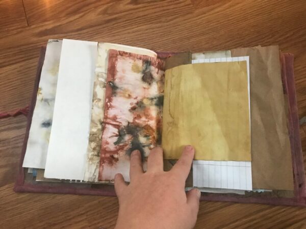 Ecoprinted art journal – multicolored cover