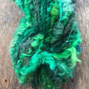 Viridescent Lincoln wool locks yarn, 50 yards