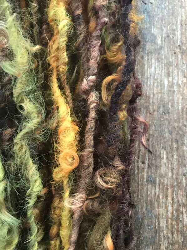 Mycelium Lincoln wool locks yarn, 20 yards