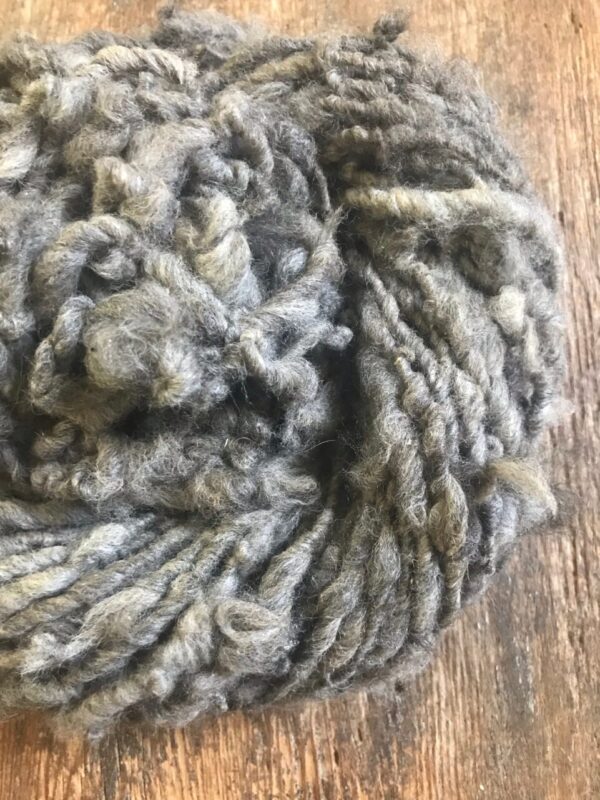 Natural grey alpaca handspun yarn, 50 yards