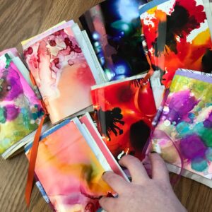 Mini art journal, bright colors!