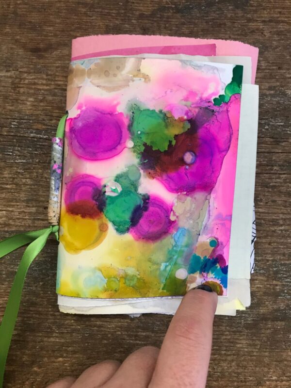 Mini art journal, bright colors!