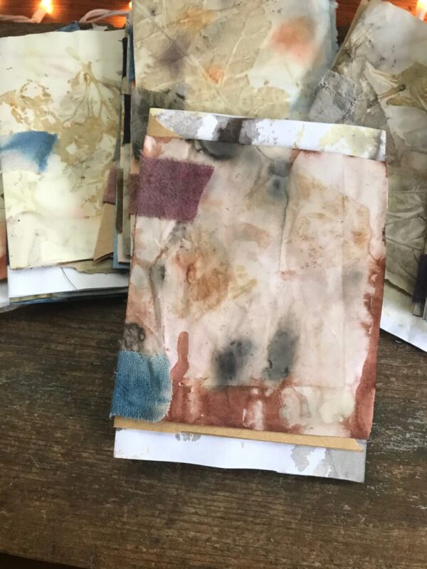 Mini art journal, ecoprinted, 28 pages