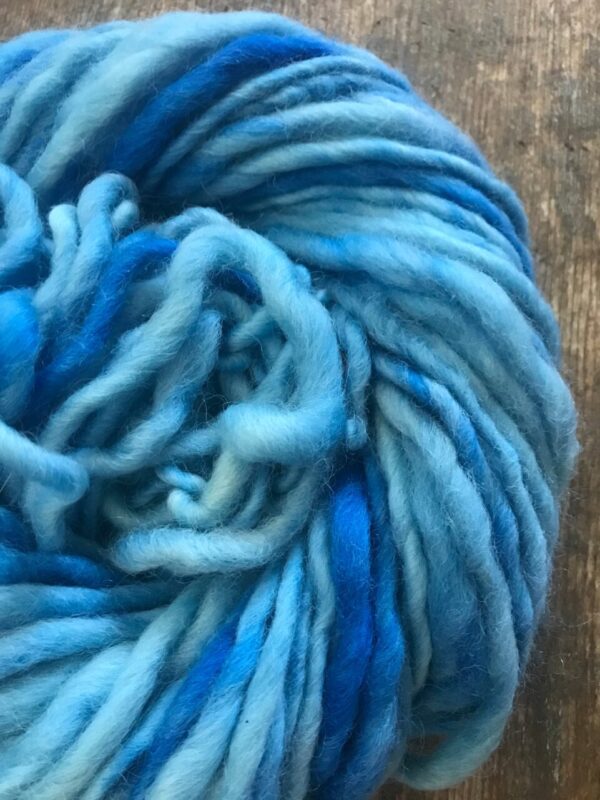 Cool Blue Water dyed handspun yarn, 50 yards