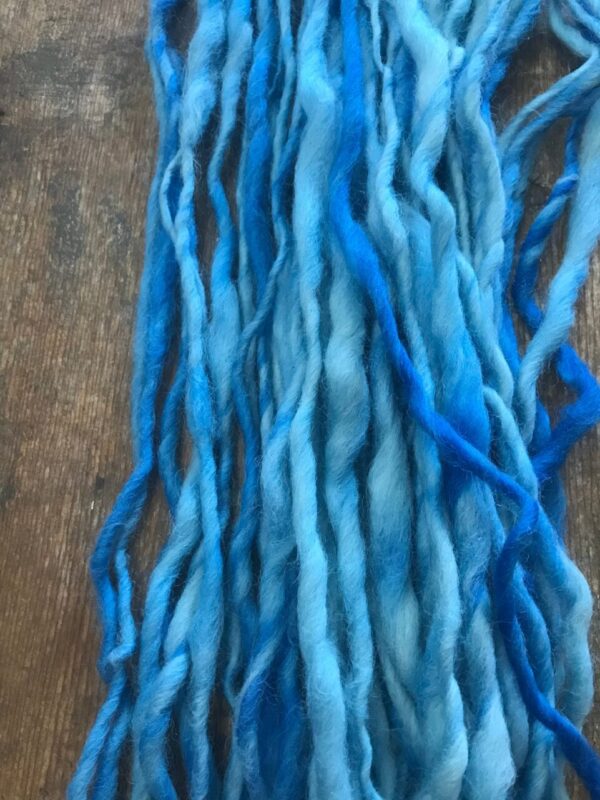 Cool Blue Water dyed handspun yarn, 50 yards