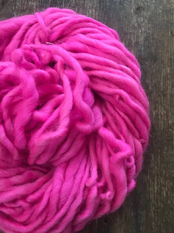 Hot Pink handspun yarn, 50 yards