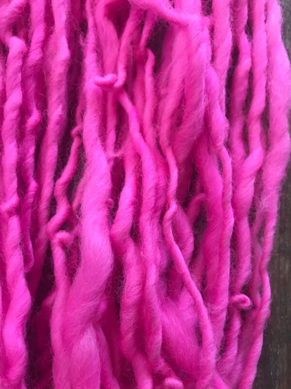 Hot Pink handspun yarn, 50 yards