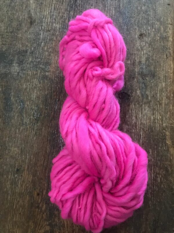 Hot Pink handspun yarn, 20 yards