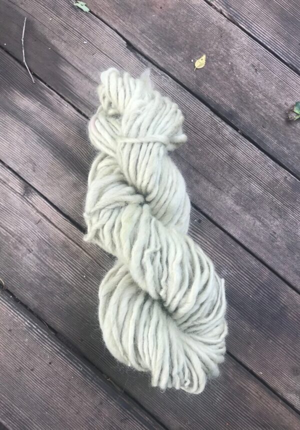Pale green mullein naturally dyed yarn, 20 yards