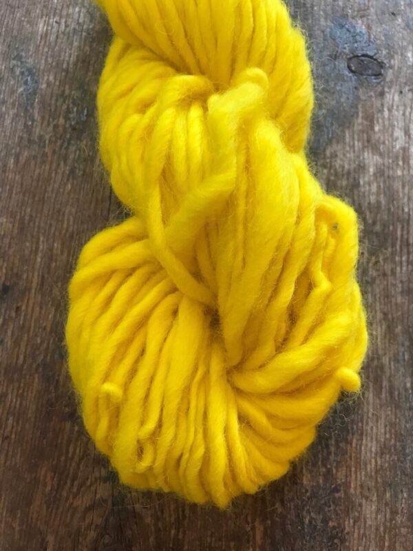 Sunshine Yellow naturally dyed handspun yarn, 20 yards