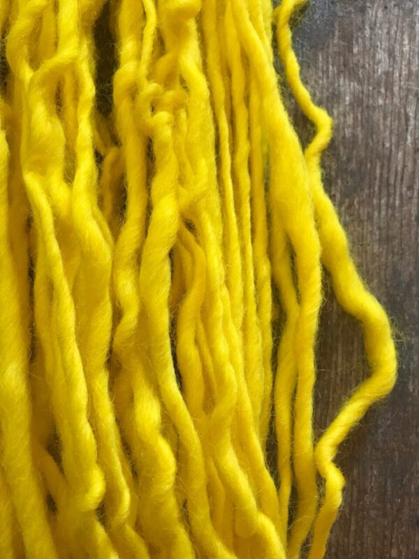 Sunshine Yellow naturally dyed handspun yarn, 20 yards