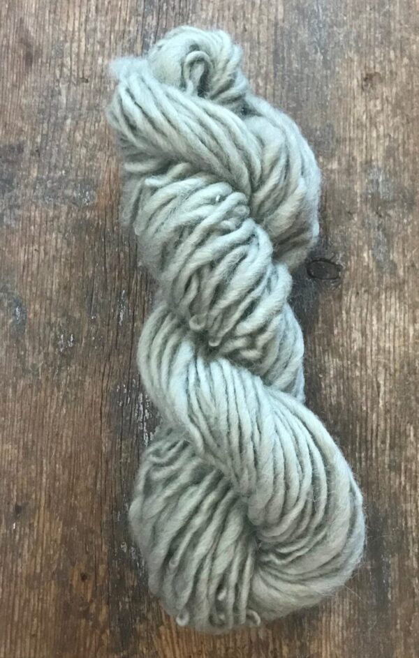 Witchy grey-green naturally dyed with lavender handspun yarn, 20 yards