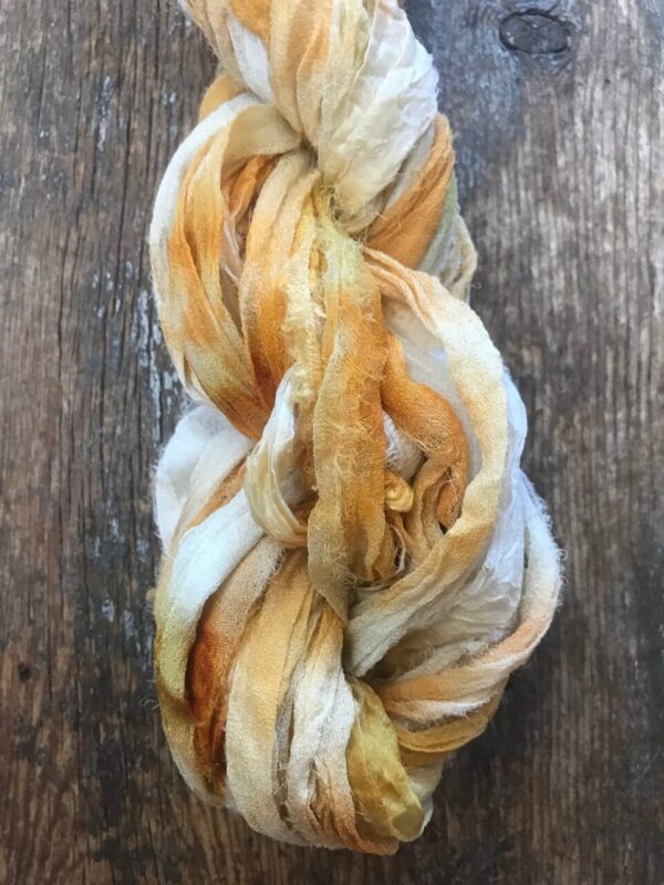Coreopsis naturally bundle dyed silk chiffon yarn, 20 yards