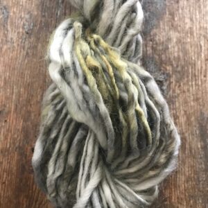 Black walnut leaf  and iron naturally bundle dyed handspun yarn, 20 yards
