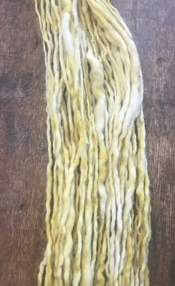 Black walnut leaf naturally bundle dyed handspun yarn, 20 yards