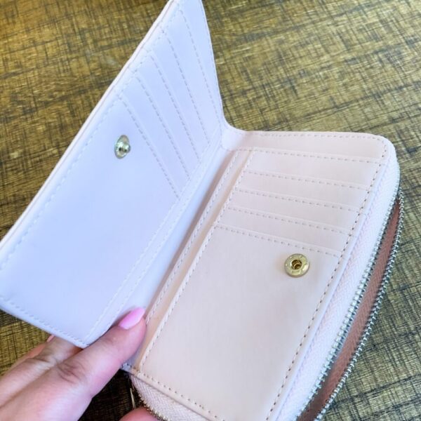 Mia Vegan Leather Bi-Fold Wallet – Light Pink