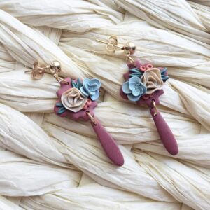 Boho Terra Cotta Floral Earrings