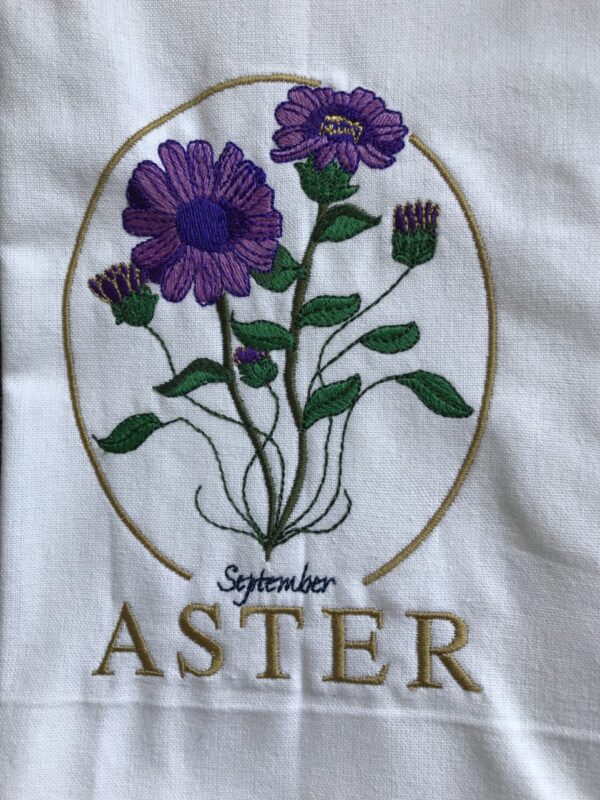 September/Aster Flower of the Month Towel