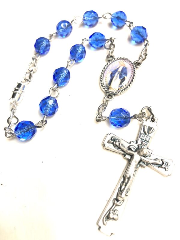 Handmade sapphire car rosary