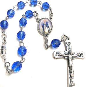 Handmade sapphire car rosary