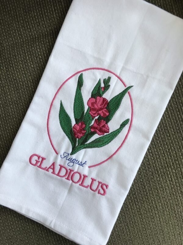 August/Gladiolus Flower of the Month Towel
