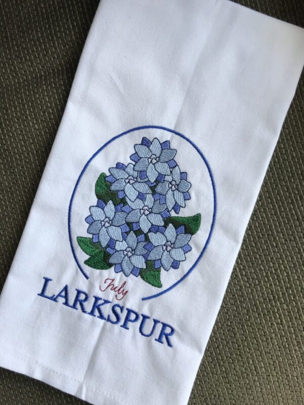 July/Larkspur Flower of the Month Towel