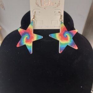 Tie Dye Star Earrings