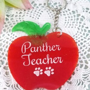 Panther Teacher Apple Key Chain