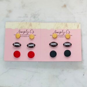 Gold Game Day Stud Pack Earrings