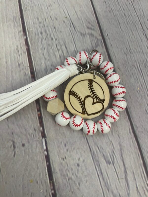 Baseball Beaded Wristlet