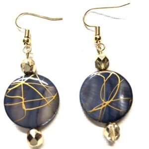 Handmade blue & gold color earrings