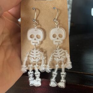 Clear Acrylic Skeleton Earrings