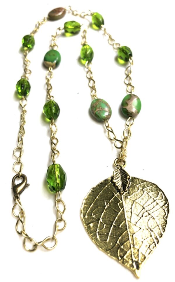 Handmade fall leaf necklace