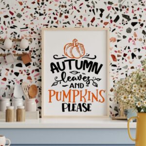 Autumn Leaves and Pumpkins Please Fall Sign