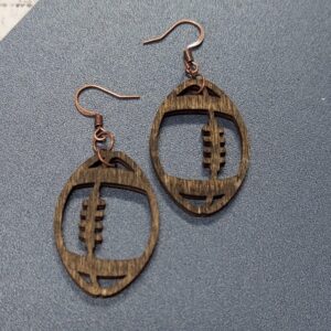 Laser Cut Football Earrings