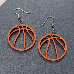 Laser Cut Basketball Earrings