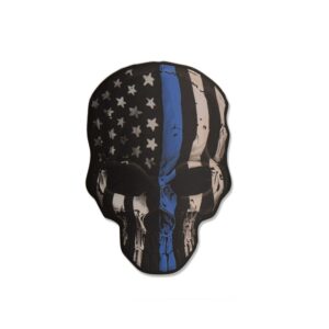 Blue Line Skull Sticker
