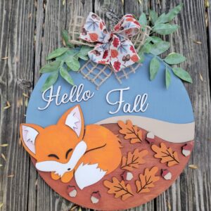 Fall Fox Doorhanger