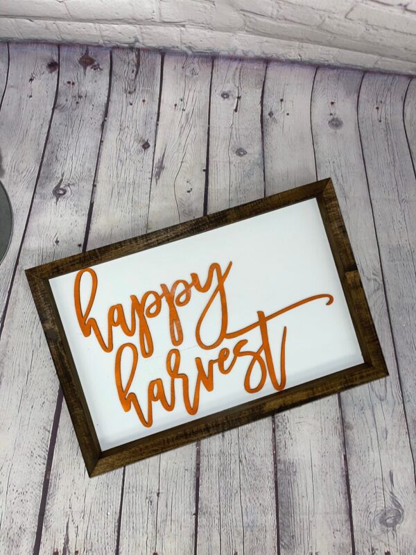 Happy Harvest Farmhouse Sign | Fall Farmhouse Sign | Fall 3D Sign | Fall Decor | Harvest Decor