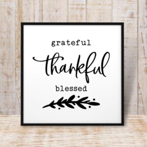 Grateful Thankful Blessed Fall Sign