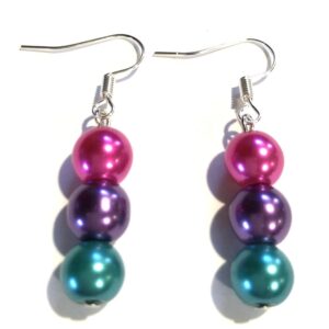 Handmade Multi Color Glass Pearl Earrings