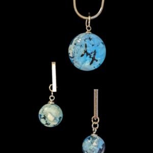 Blue Sky Cloud Necklace and Earrings Set
