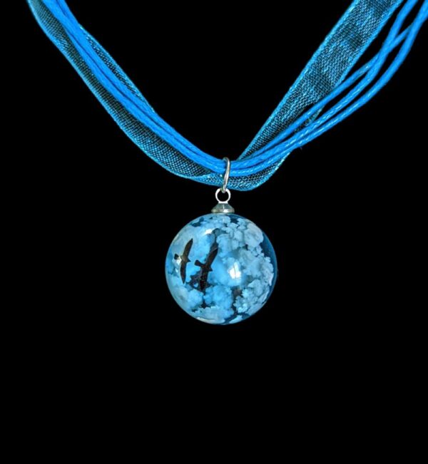 Sky and Clouds with Birds Necklace