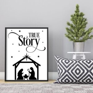 True Story Nativity Christmas Sign