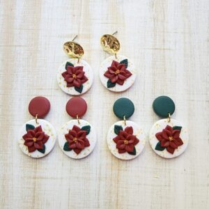 Poinsettia and Snowflake Earrings